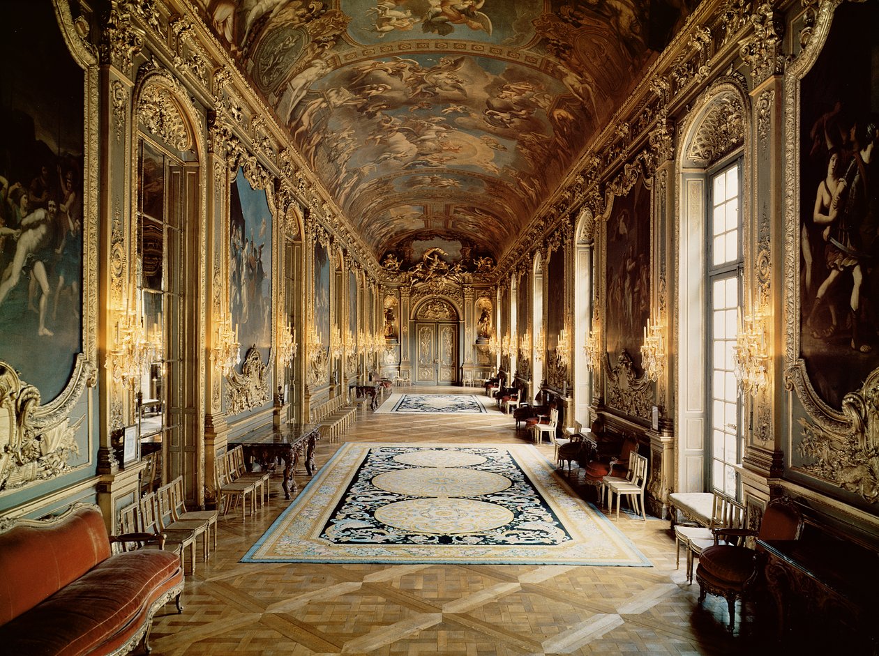 Udsigt over Galerie Doree på Hotel de Toulouse, ca. 1720 af Jules Hardouin Mansart