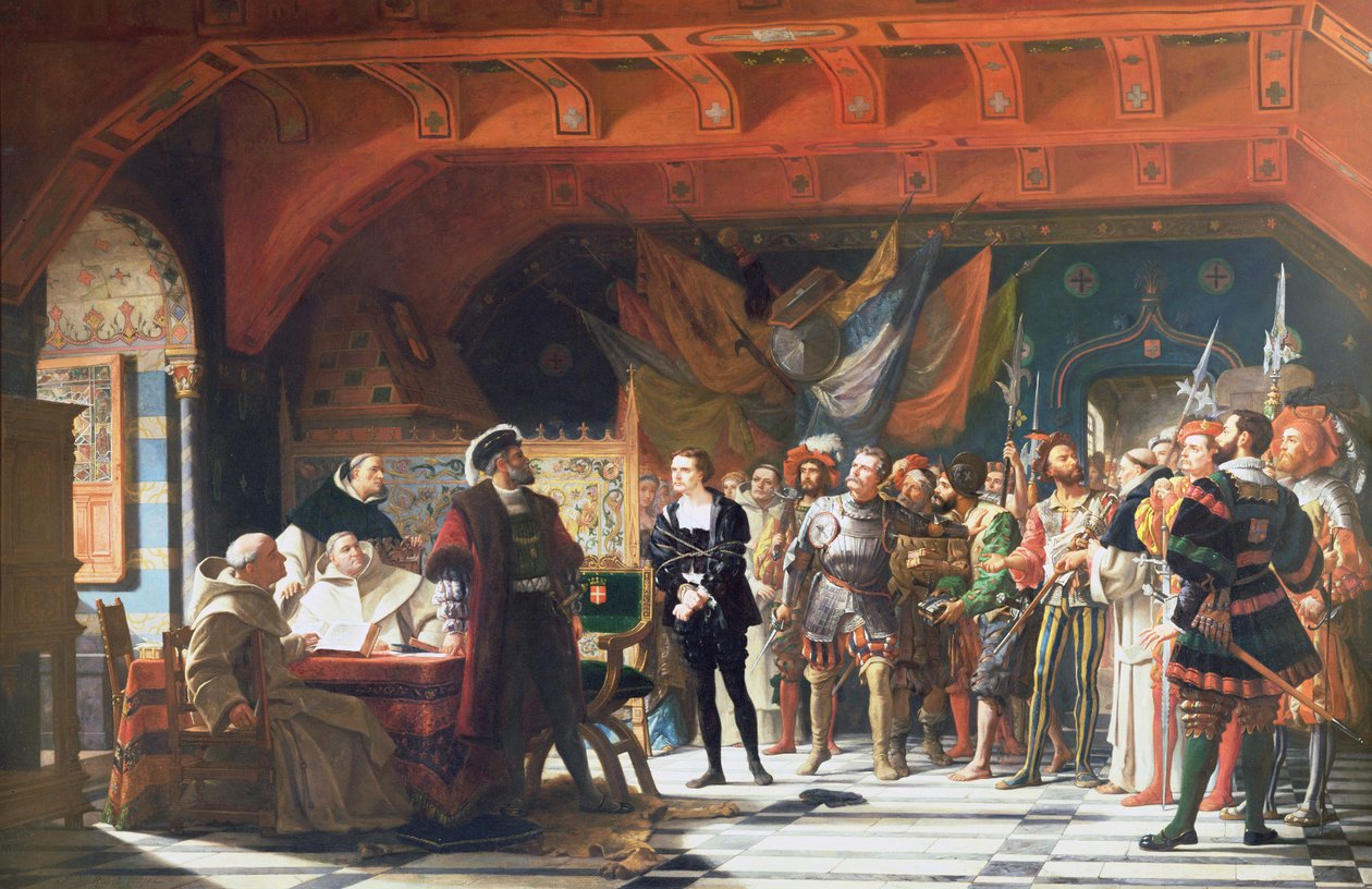Francis de Bonnivard (1496-1570) fangen af Chillon, stillet for hertugen af Savoyen i 1530, 1870 af Jules Hippolyte Ravel