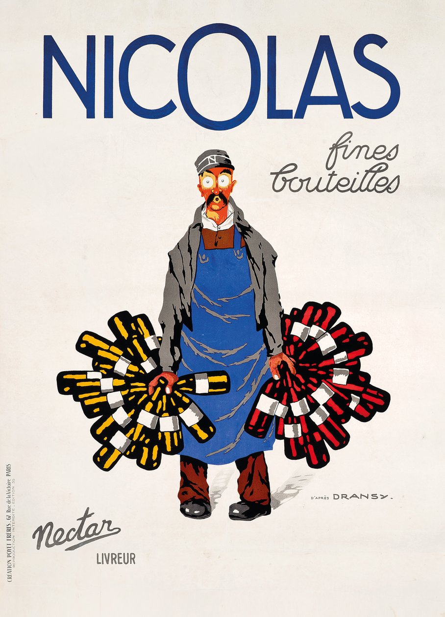 Nicolas, Nectar, ca. 1930 (farve litho) af Jules Isnard Dransy