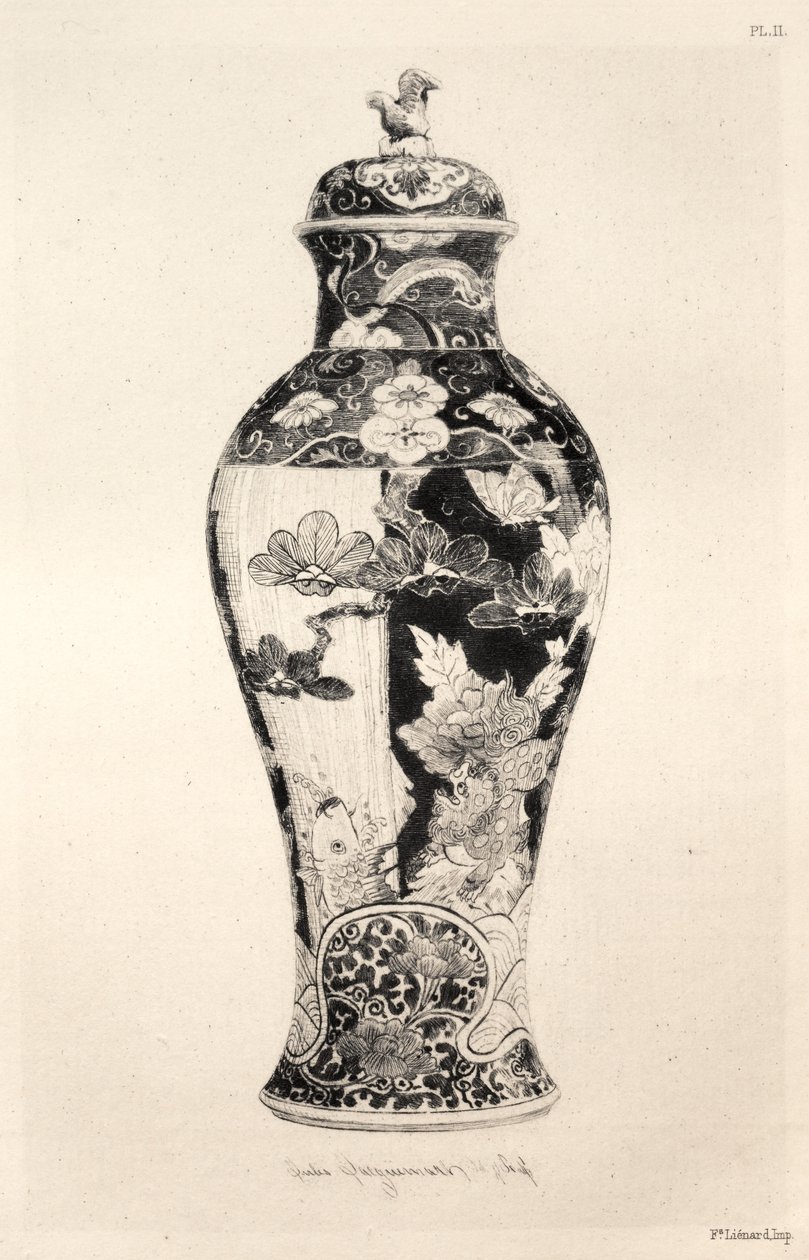 Den keramiske kunsts historie: En beskrivende og filosofisk undersøgelse af keramikken i alle tidsaldre og alle nationer: Japan: Chrysanthemo-Paeonian-familien. -Krukke, "Potiche", med Fo