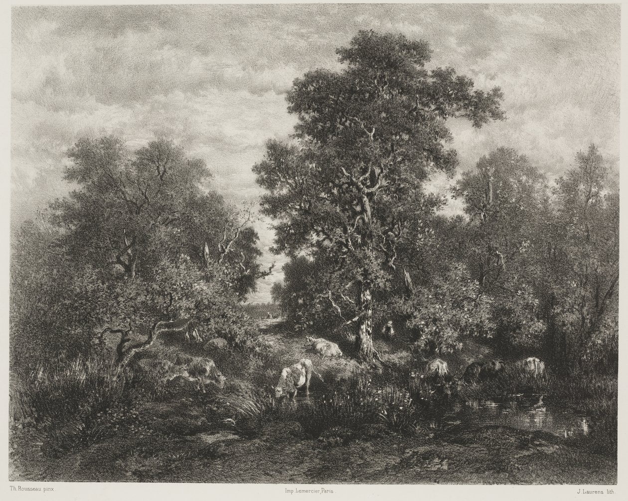 Dammen efter Théodore Rousseau (1812-67) af Jules Joseph Augustin Laurens