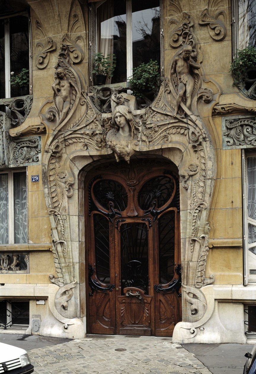 Art Nouveau: Indgangsporten til 29 avenue Rapp i det 7. arrondissement i Paris (foto) af Jules Lavirotte