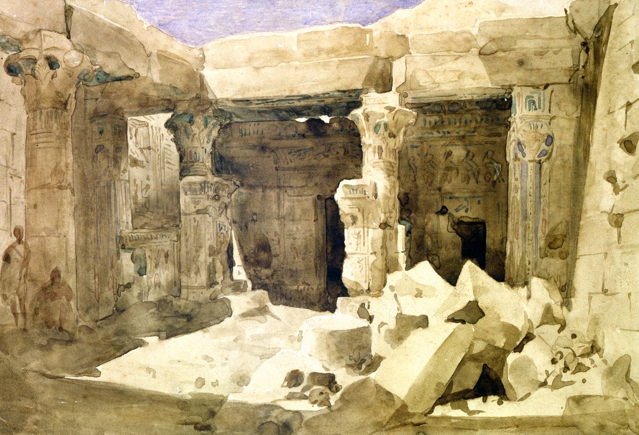 Pyramiderne og Sfinxen, Giza, Egypten, 1800-tallet af Jules Lemaitre