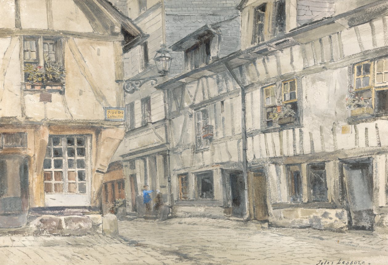 Udsigt over Rue de Lamitie af Jules Lessore