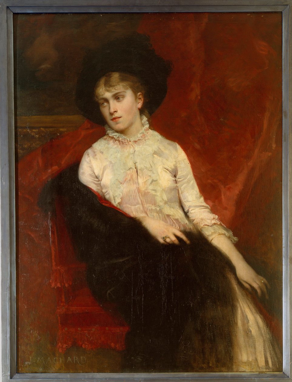 Portræt af Jeanine Dumas Davy de la Pailleterie (1867-1943) datter af Alexandre Dumas søn og hustru til Ernest Hauterive Maleri af Jules Louis Machard (1839-1900) Villers Cotterets fra det 19. århundrede. Alexandre Dumas Museum af Jules Louis Machard