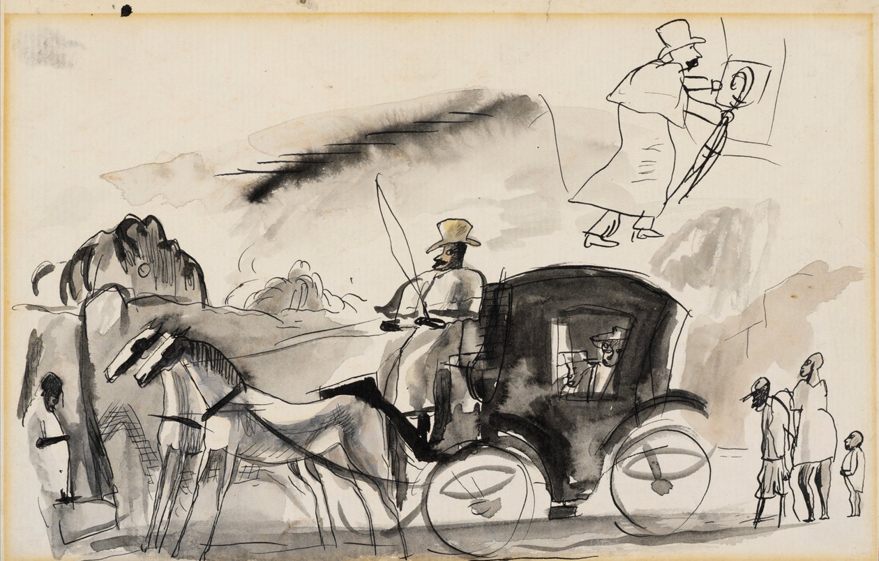 Figurer med førerhus (wc på papir) af Jules Pascin