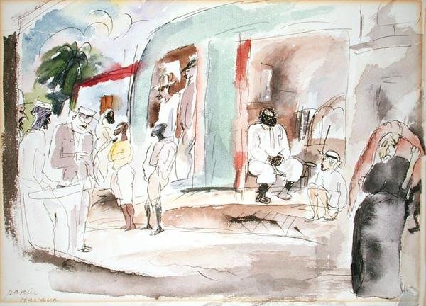 Havana (akvarel på papir) af Jules Pascin
