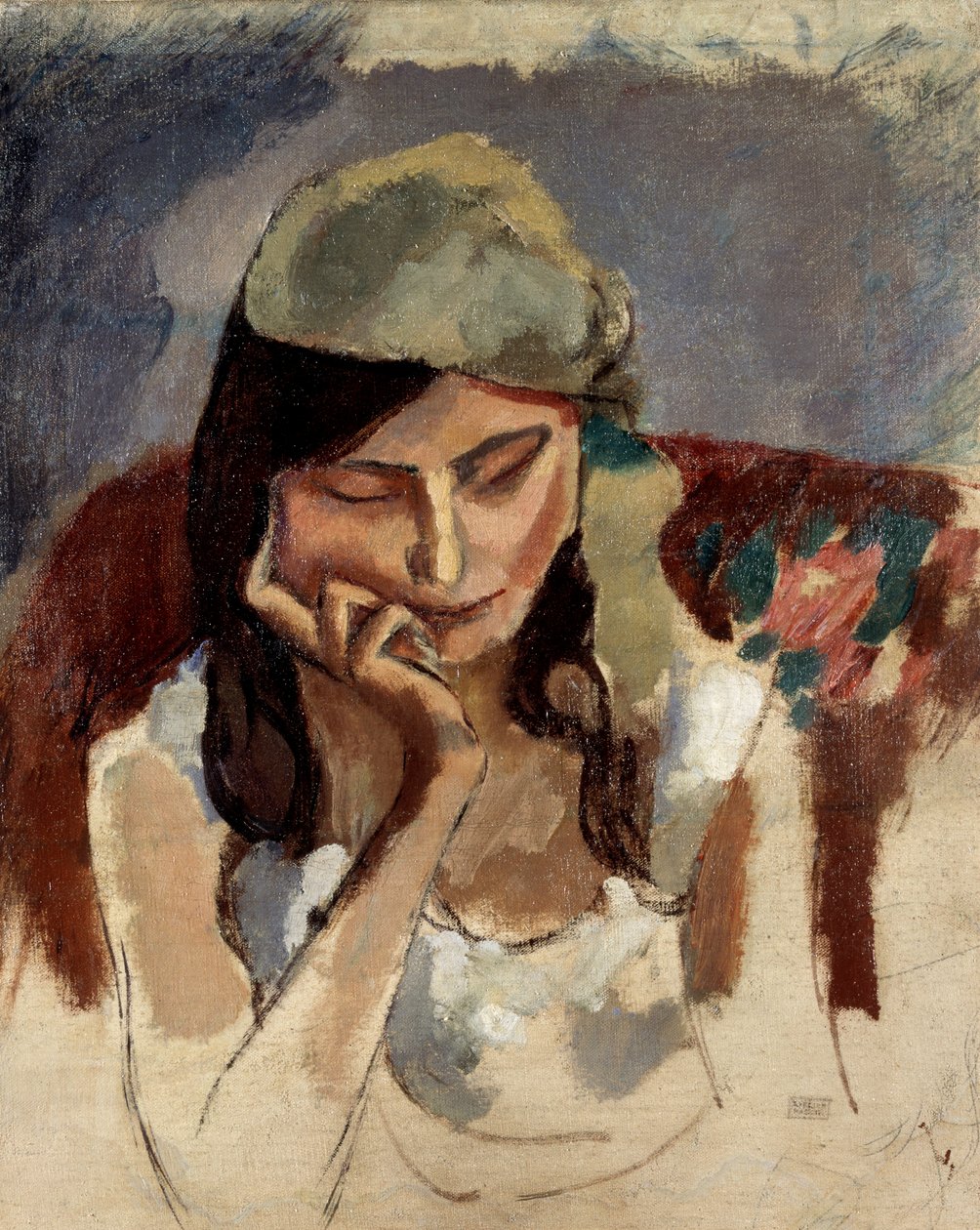 Damen med turbanen. Maleri af Jules Pascin (1885-1930) af Jules Pascin
