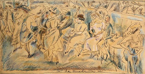 Le Quadrille (pen og blæk på papir) af Jules Pascin