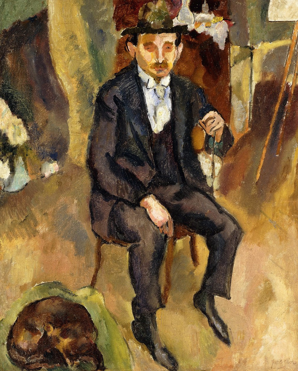 Mand og hund af Jules Pascin