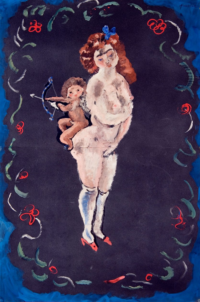 Nøgen og Amor af Jules Pascin