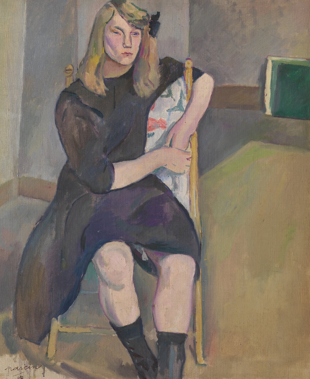 Siddende pige af Jules Pascin