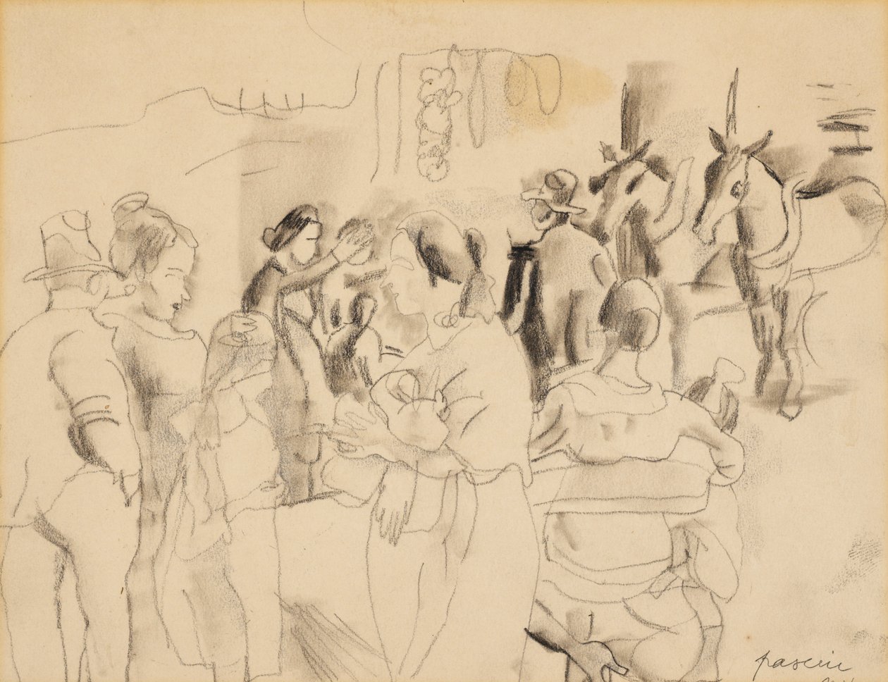 Gadescene, New York af Jules Pascin