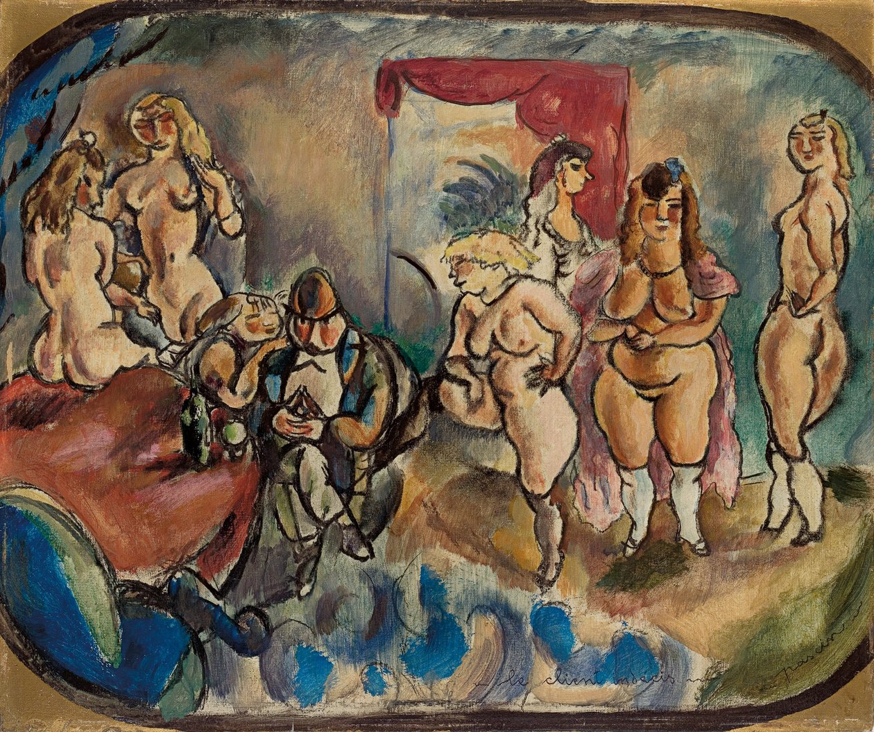 Den uafklarede klient; Le client indecis, 1916 af Jules Pascin