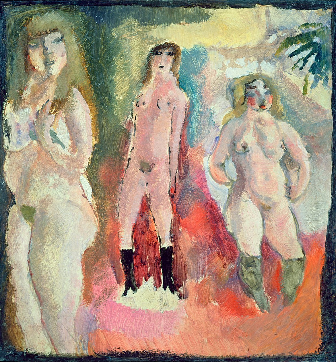 Tre nøgne kvinder, 1909 (olie på karton) af Jules Pascin