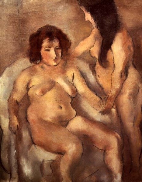Two Nude Women (The Bordello) ca. 1919 (olie på lærred) af Jules Pascin