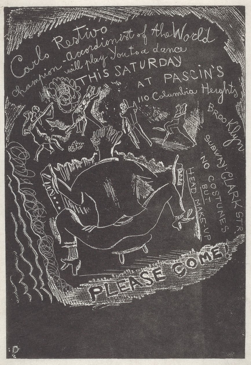 Uden titel (Invitation til fest hos Jules Pascin