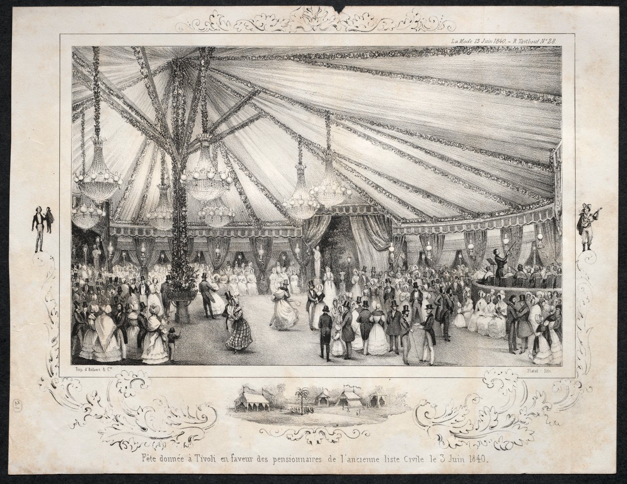 Fest givet i Tivoli til fordel for beboerne på den gamle borgerliste 3. juni 1840 1840. af Jules Platier