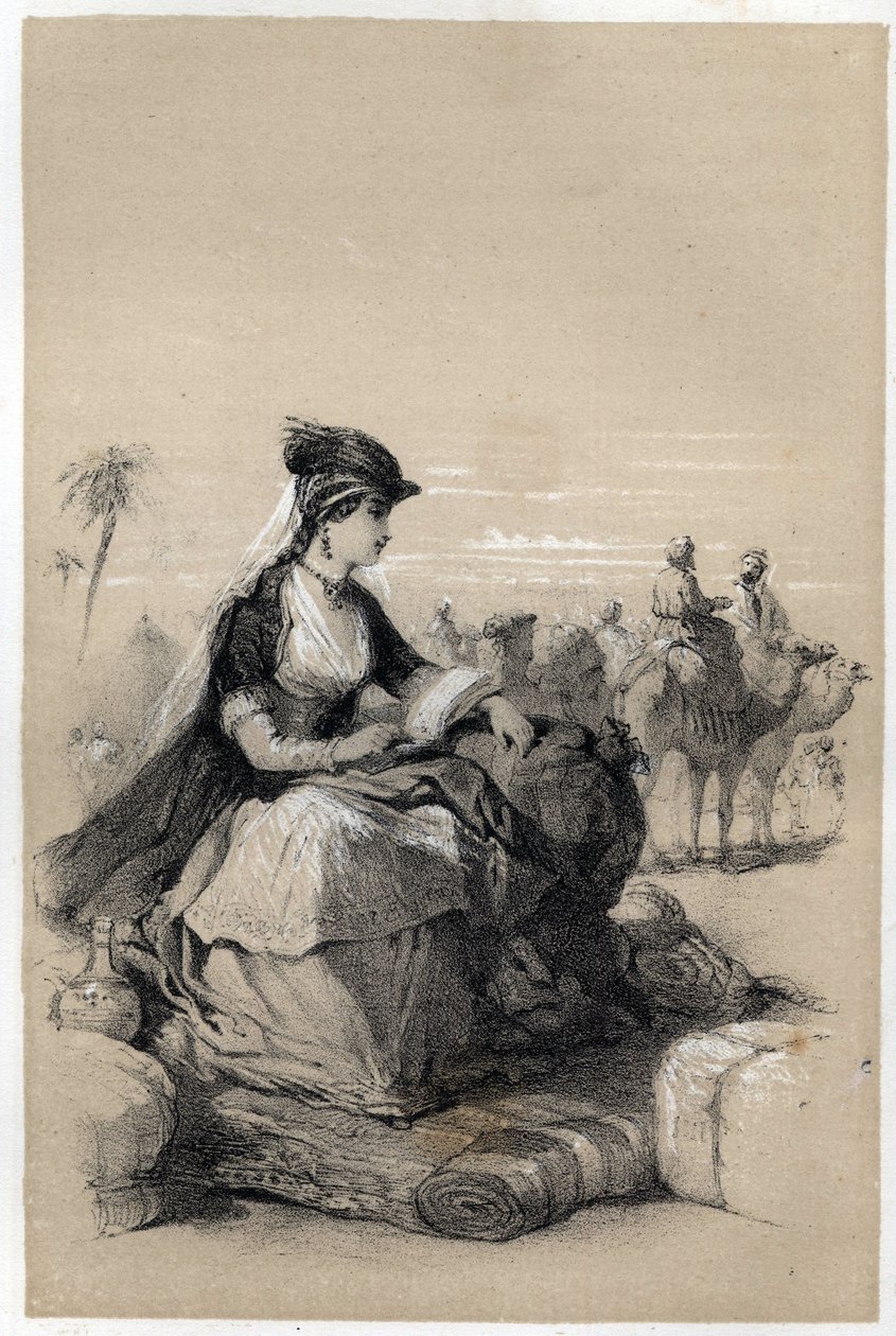 Portræt af Lady Mary (Marie) Wortley Montagu (Wortley-Montagu) (26. maj 1689 - 21. august 1762), britisk forfatter. af Jules and Raunheim Hermann David