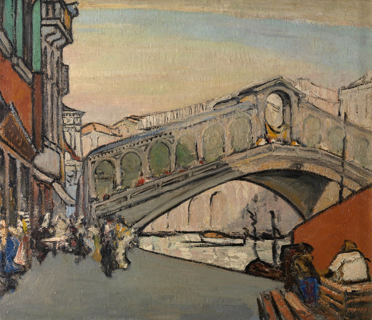 Rialtobroen i Venedig af Jules Schmalzigaug