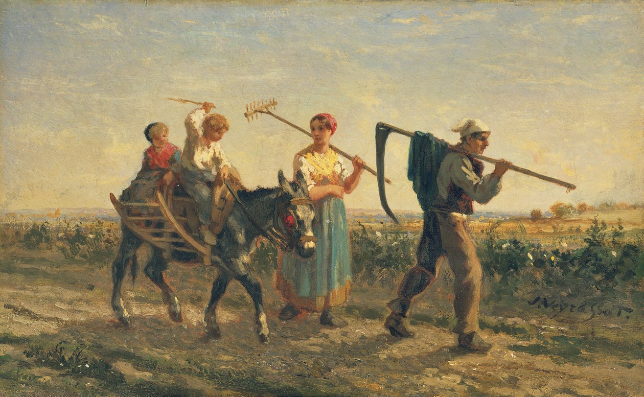 Returning Home (olie på lærred) af Jules Veyrassat