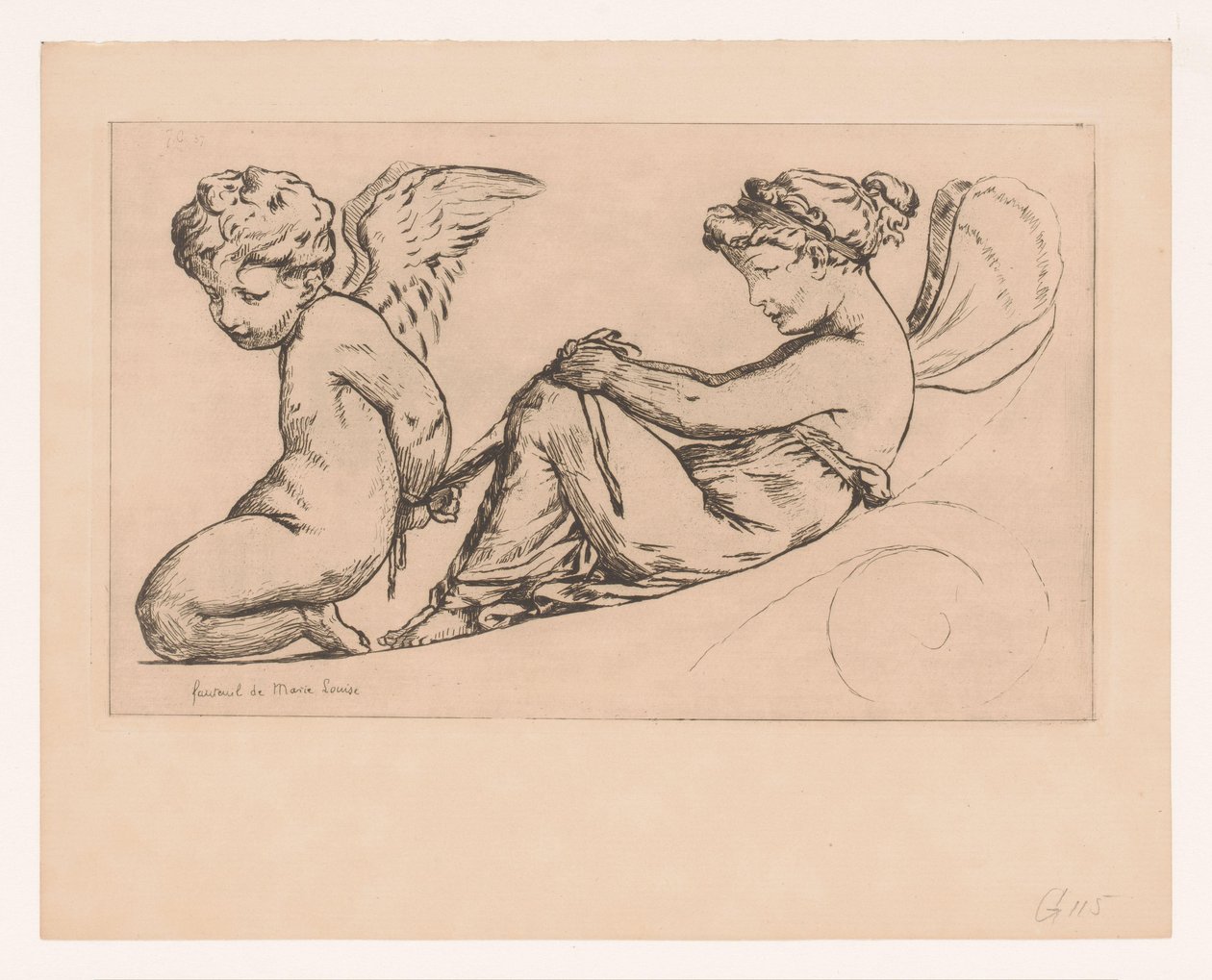 Psyche ketent Amor af Jules de Goncourt