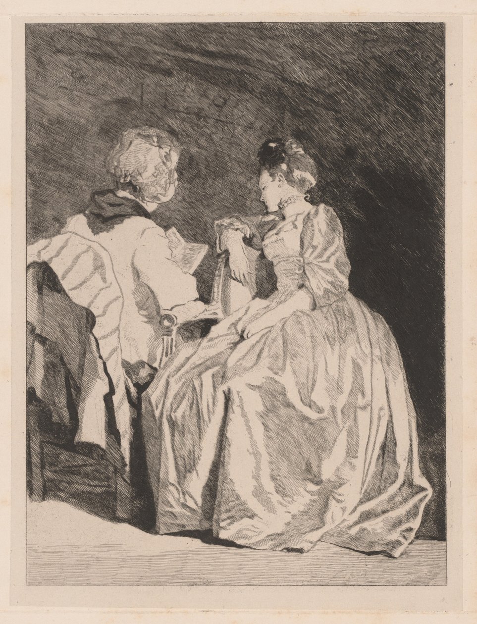 La Lecture (Læsningen) af Jules de Goncourt, after Jean Honoré Fragonard