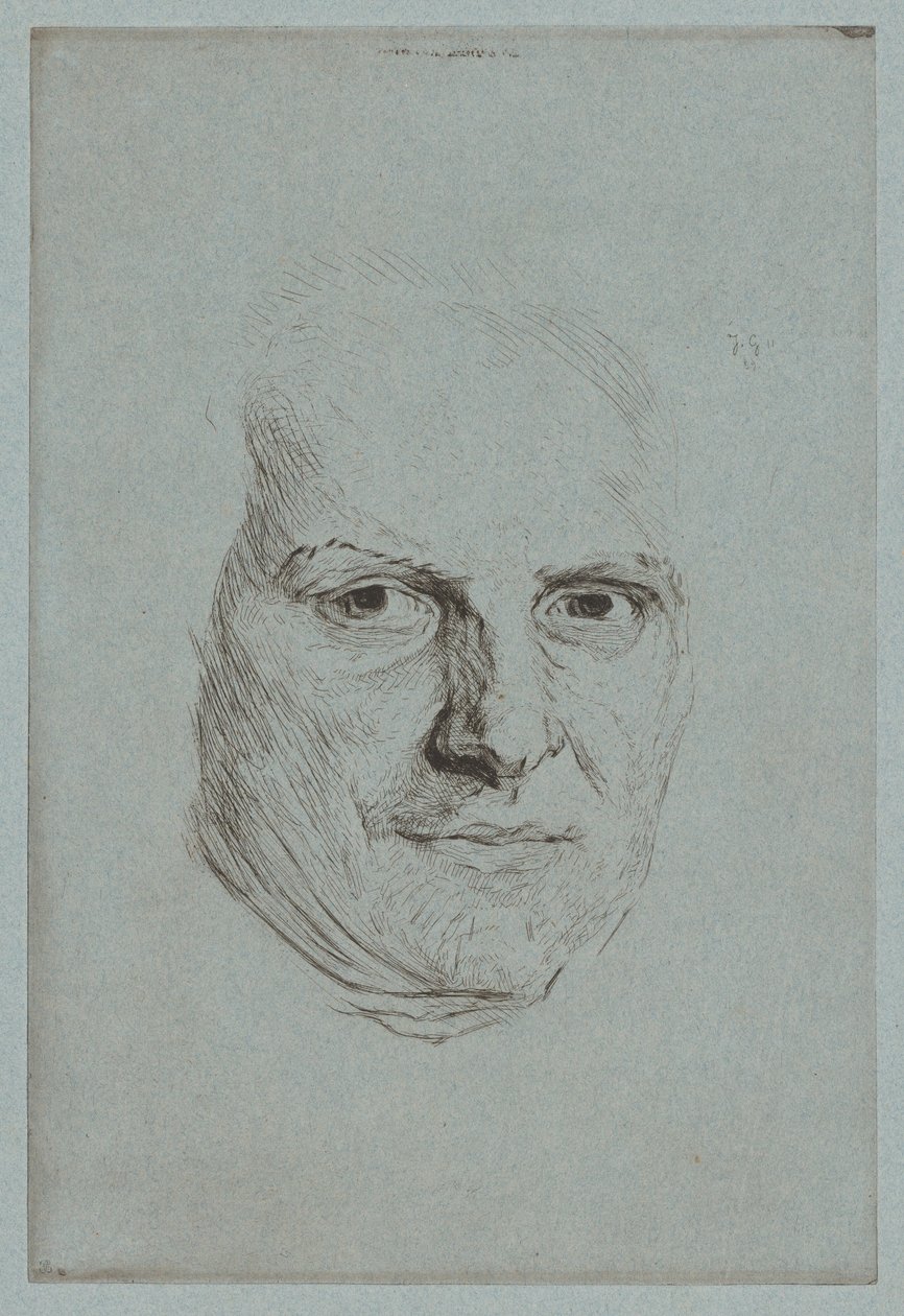 Abbé Raynals maske af Jules de Goncourt, after Maurice Quentin