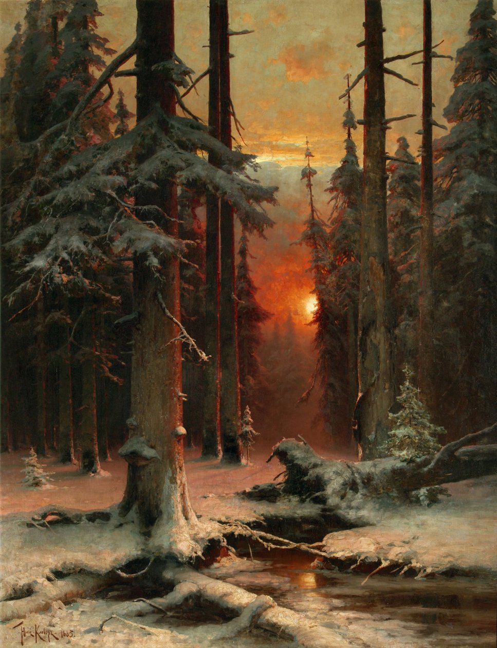 Sne i skoven, 1885 af Juli Julievich Klever