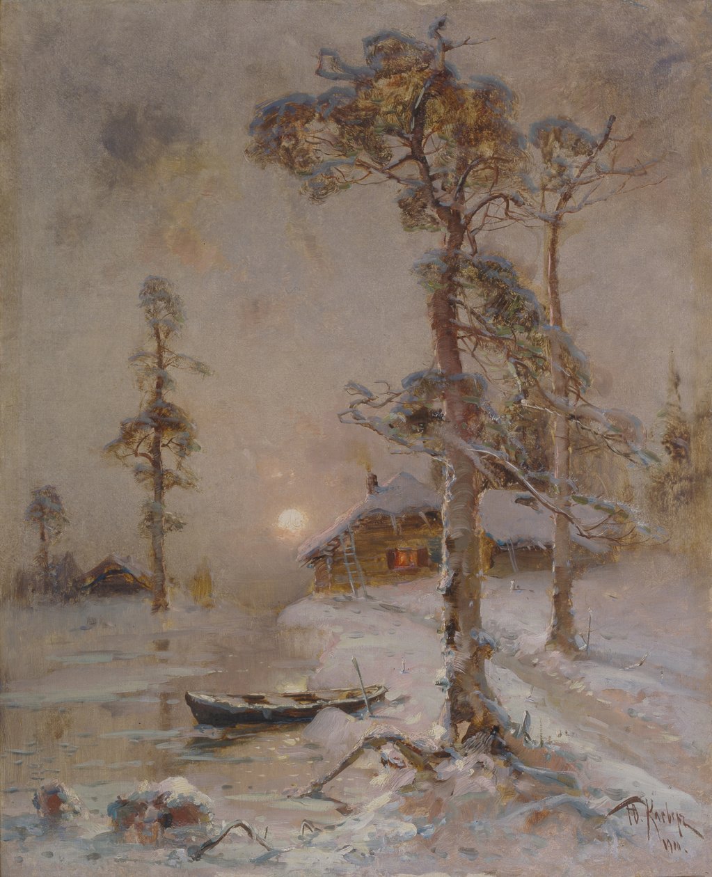 Vintersolnedgang, 1900 af Juli Julievich Klever