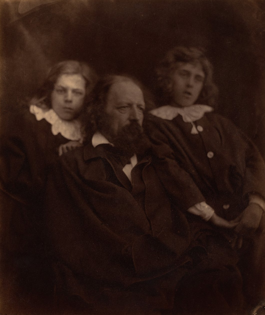 Alfred Tennyson med sine sønner,1865 (foto) af Julia Margaret Cameron