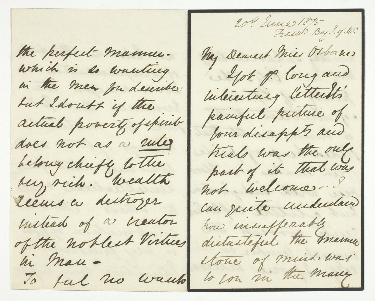Autograferet brev af Julia Margaret Cameron