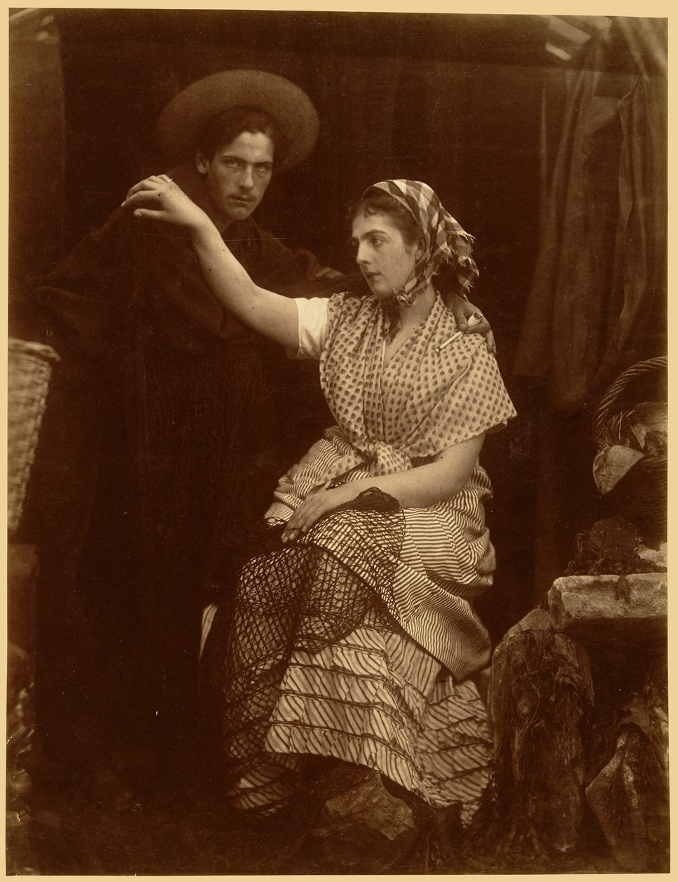 "Gå ikke endnu": Fiskerens farvel af Julia Margaret Cameron
