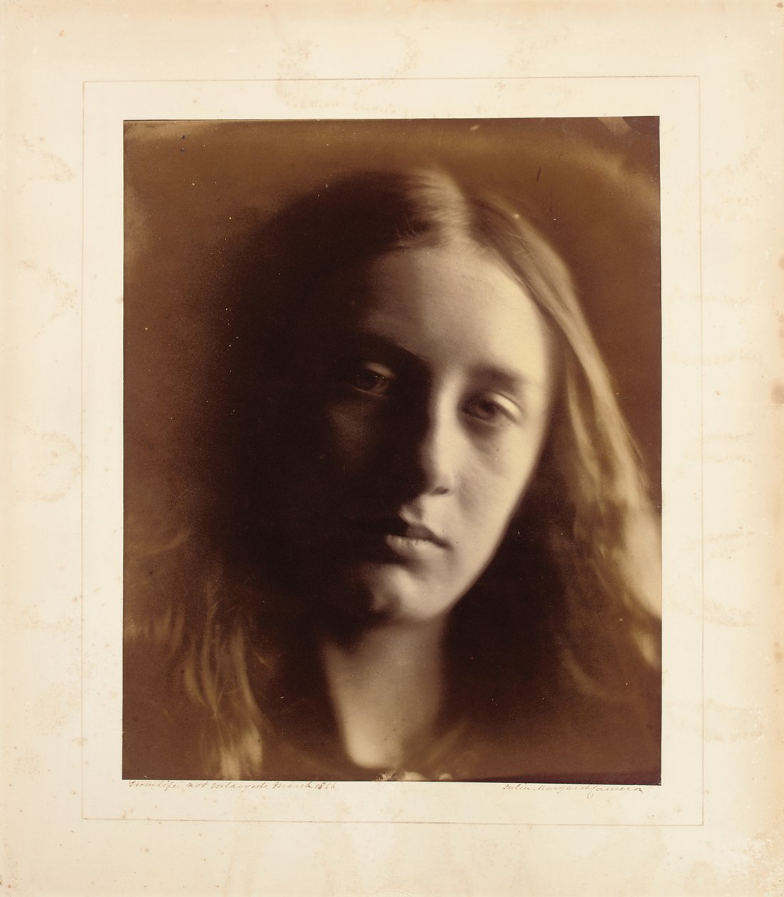 May Prinsep som Sankt Johannes, 1866 (albumenprint) af Julia Margaret Cameron