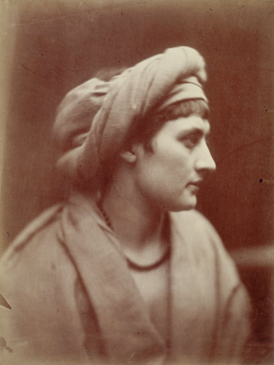 Portræt af en kvinde med turban af Julia Margaret Cameron