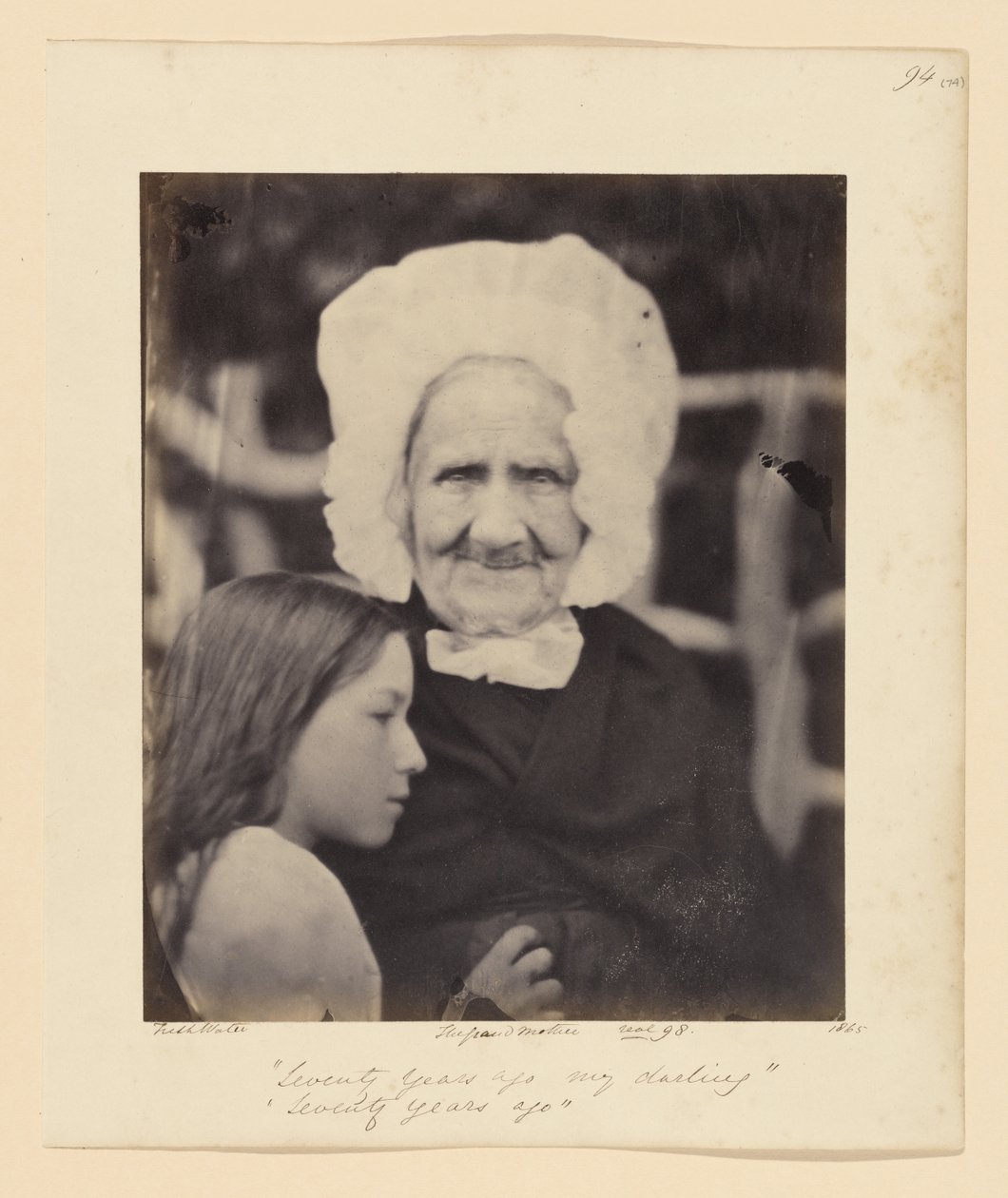 For halvfjerds år siden, min elskede, for halvfjerds år siden af Julia Margaret Cameron