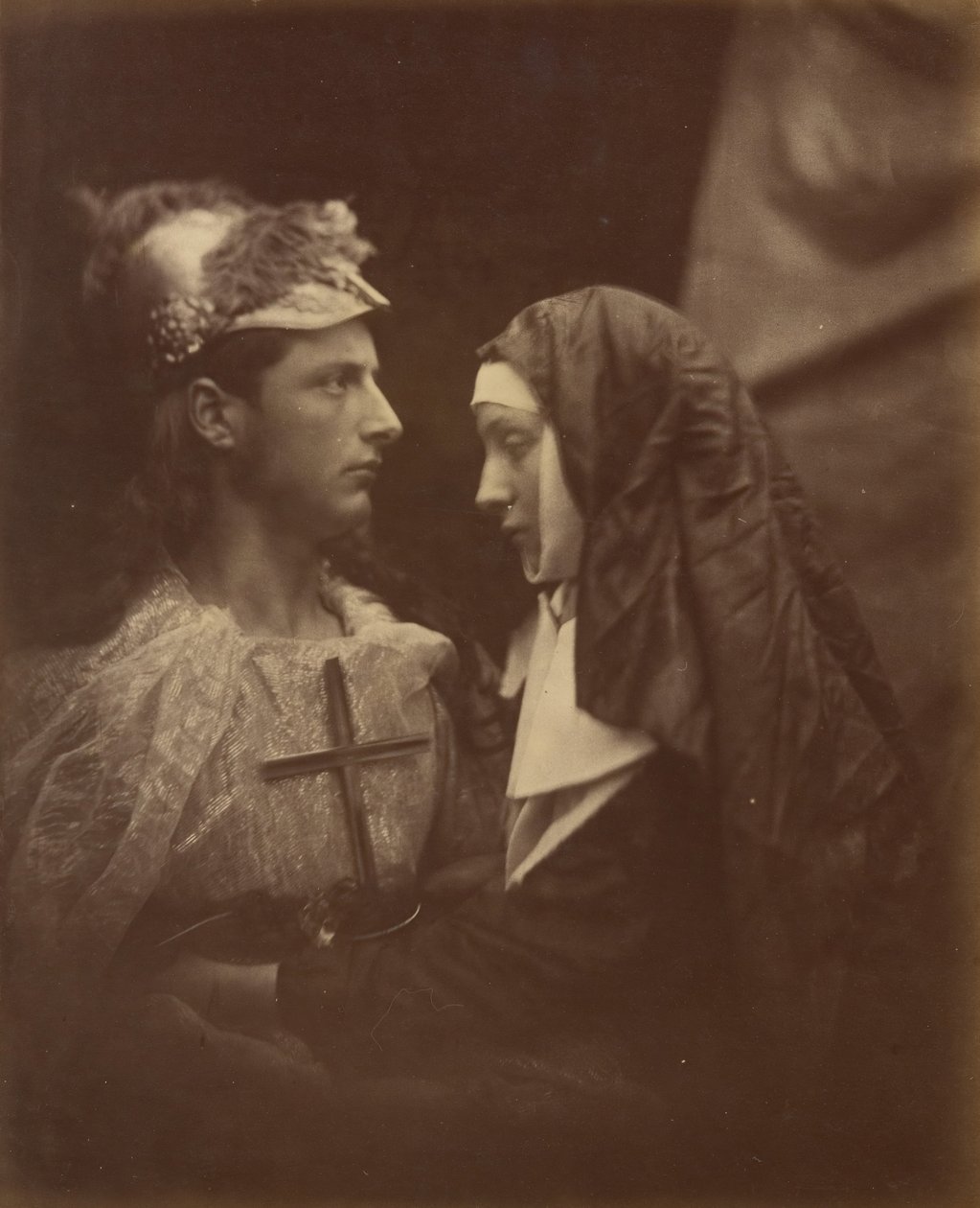 Sir Galahad og den blege nonne, 1874. af Julia Margaret Cameron