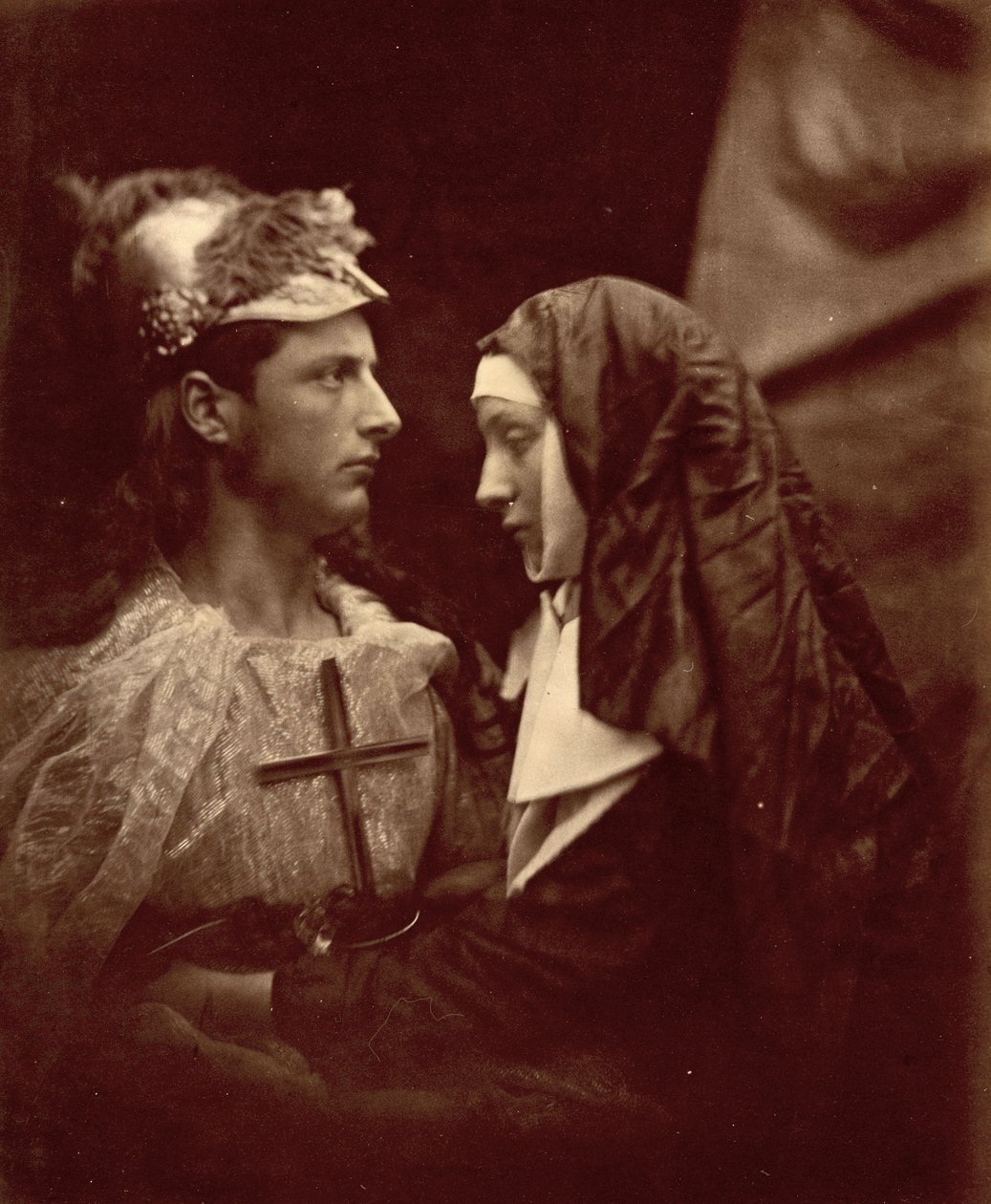Sir Galahad og den blege nonne, 1879 af Julia Margaret Cameron