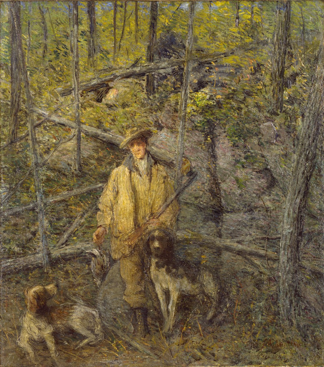 Jæger og hunde, 1912. af Julian Alden Weir