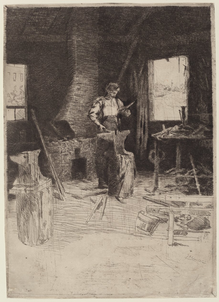 Smedeforretningen af Julian Alden Weir