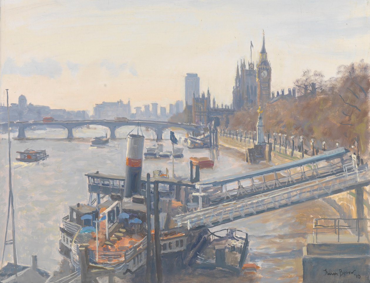 Westminster fra Hungerford Bridge, 2010 af Julian Barrow