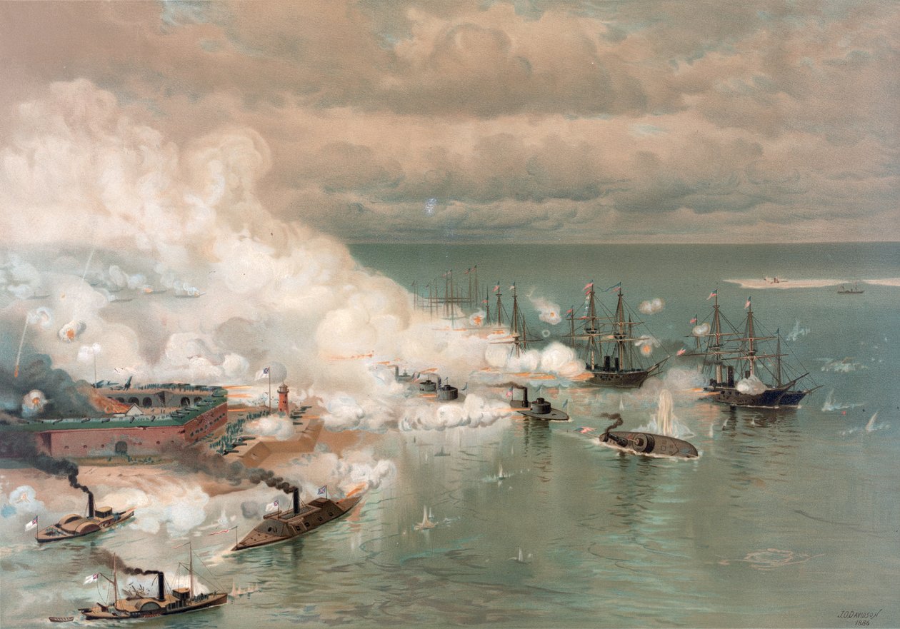 Slaget ved Mobile Bay af Louis Prang (1824-1909) af Julian O. Davidson
