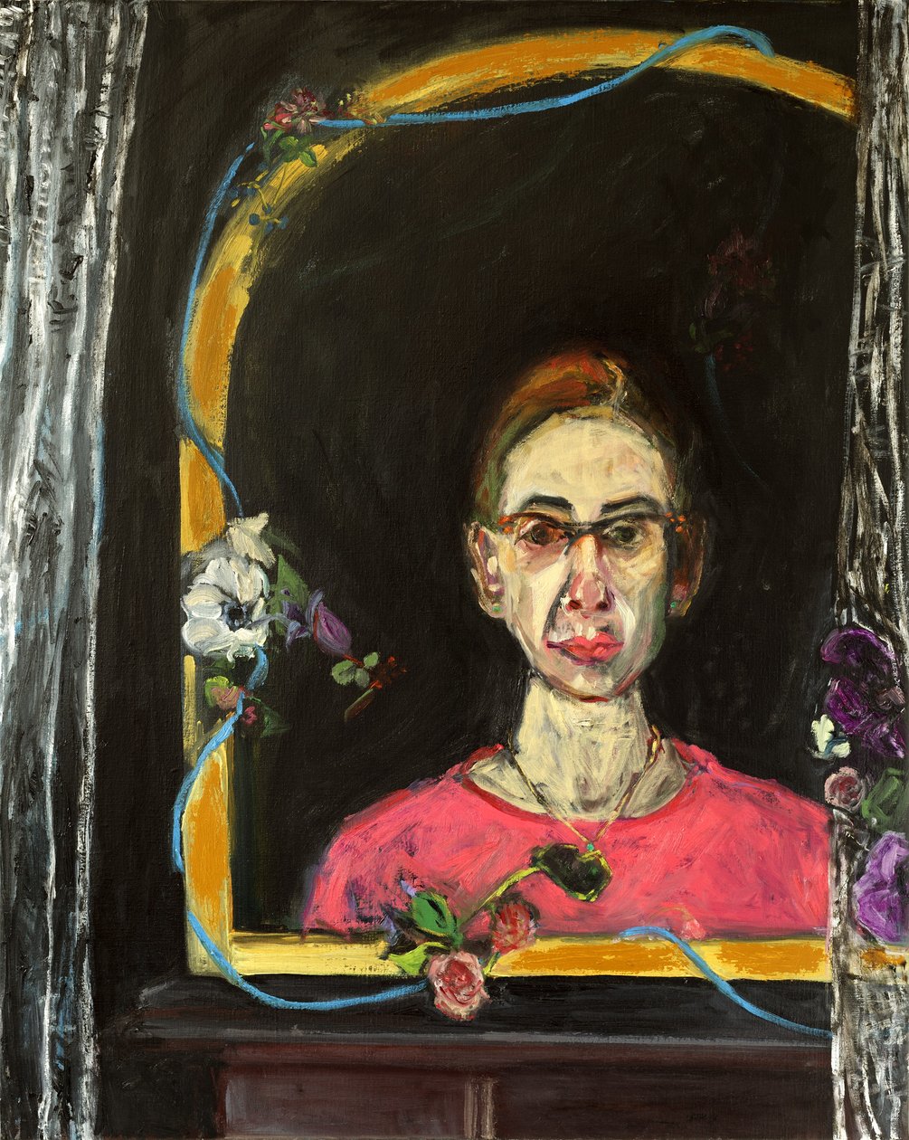 Selvportræt- Tidslinje, 2015, (akryl og olie på lærred) af Julie Held