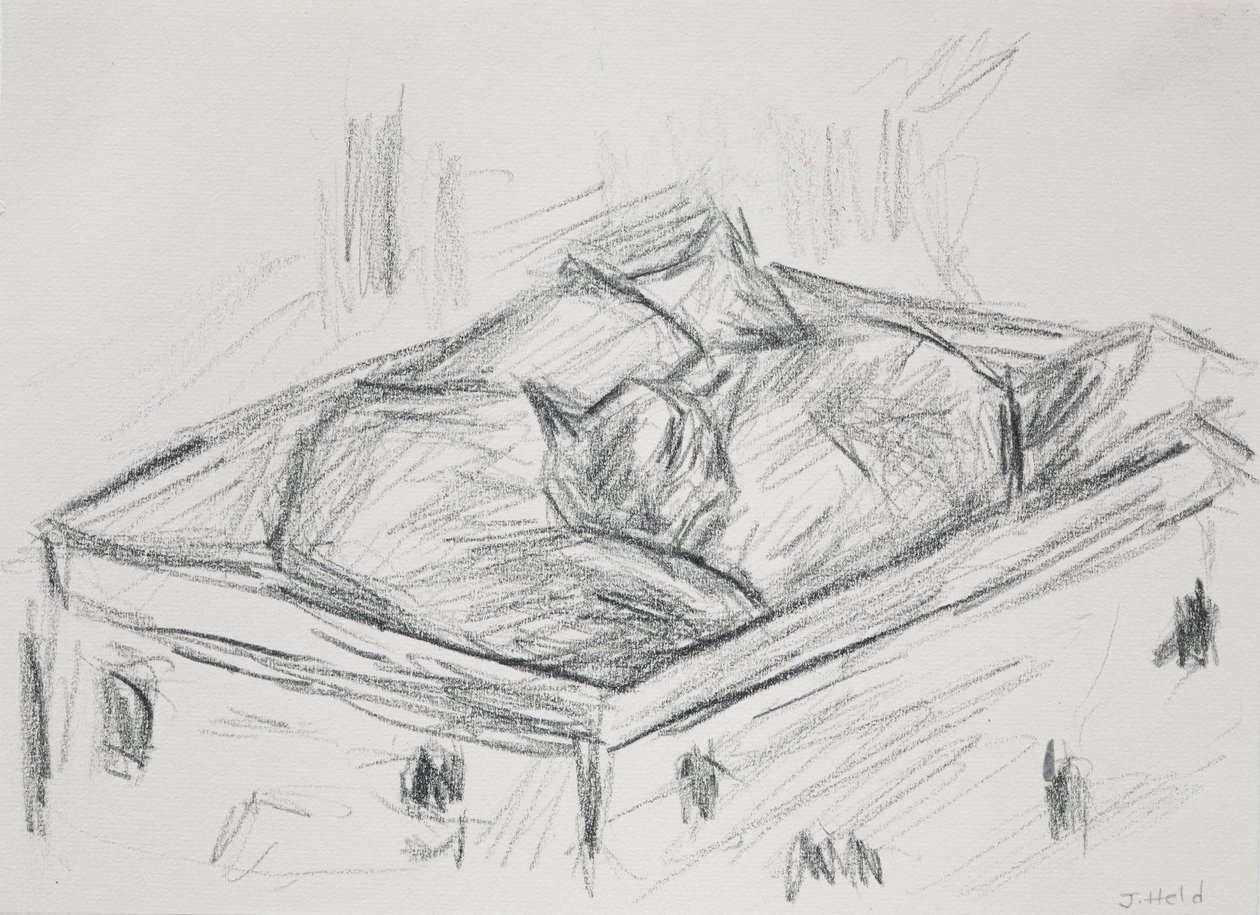 Cats Nestling, 2015 (blyant) af Julie Held