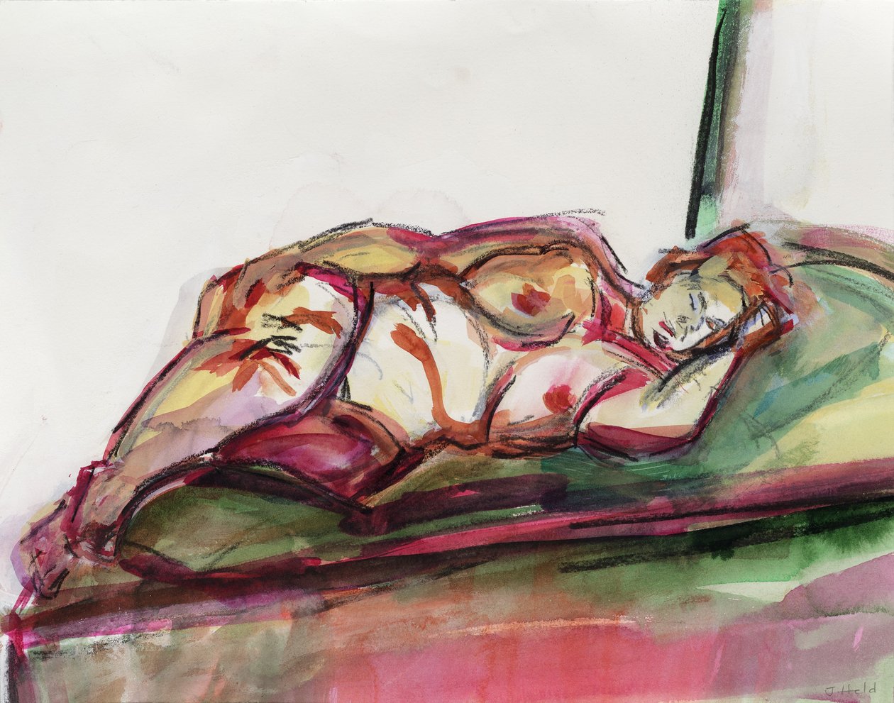 Fat Sleeping Nøgen, 2015, af Julie Held