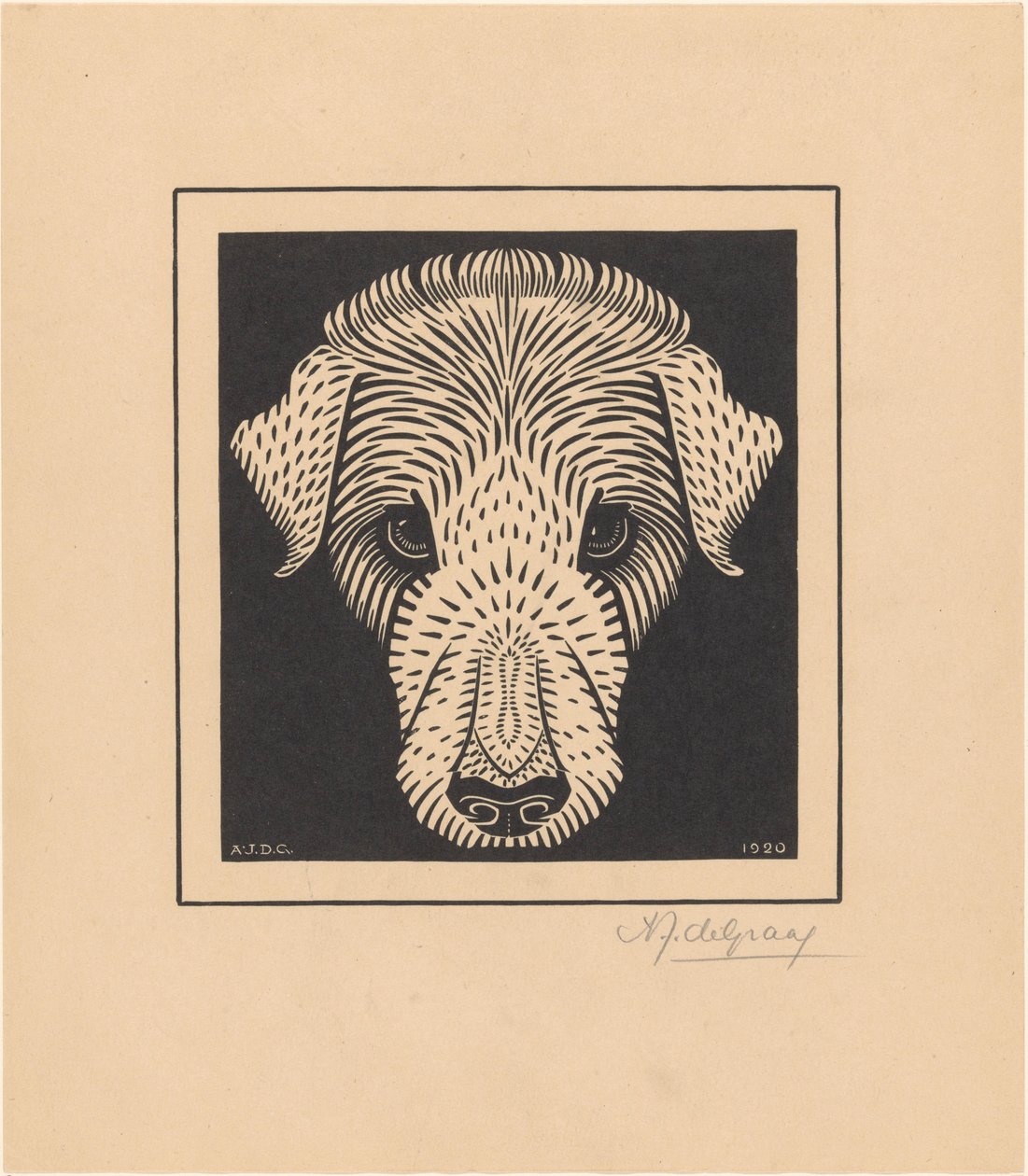 hundehoved af Julie de Graag (signed by artist)