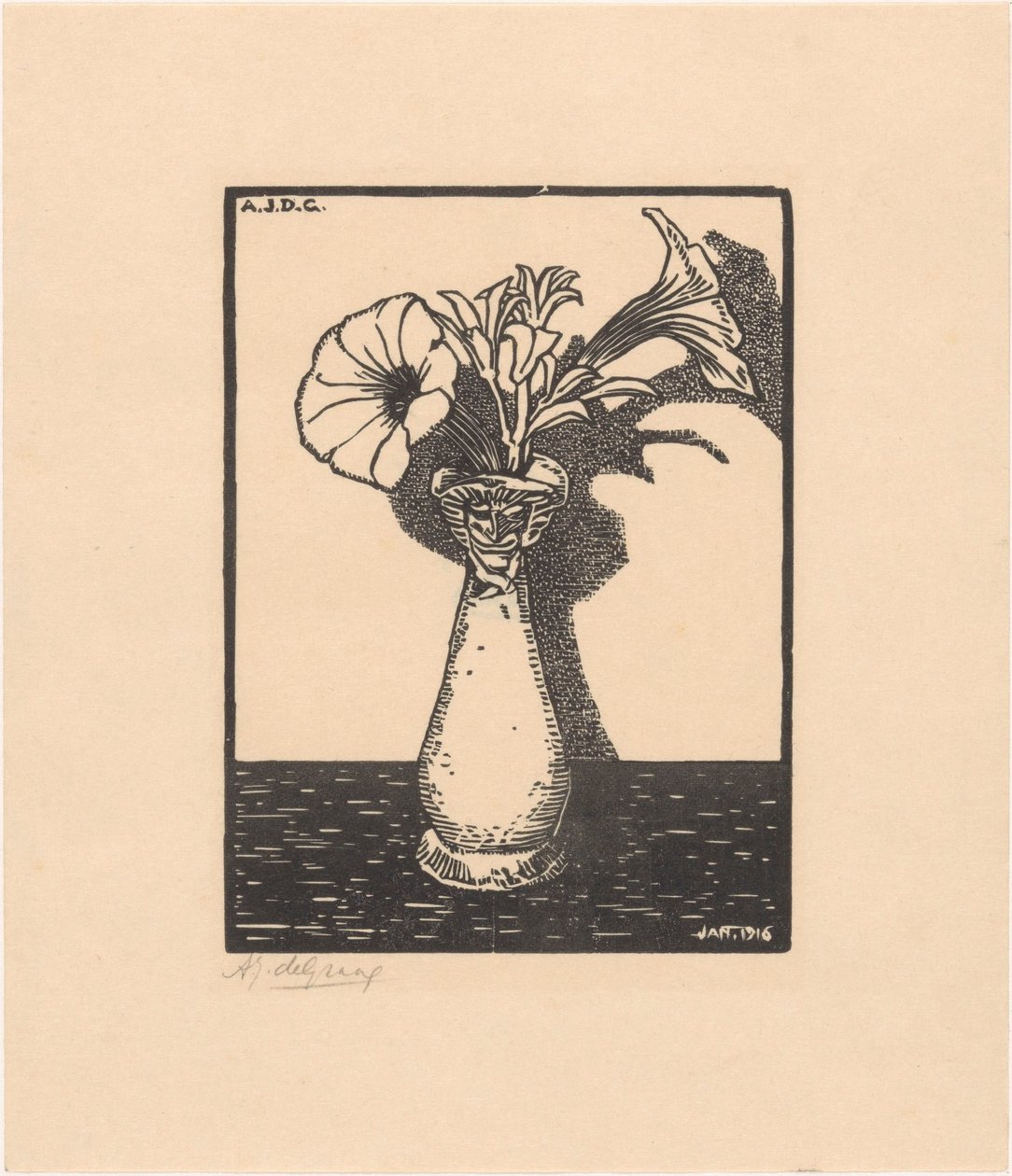 Vase med blomster af Julie de Graag (signed by artist)