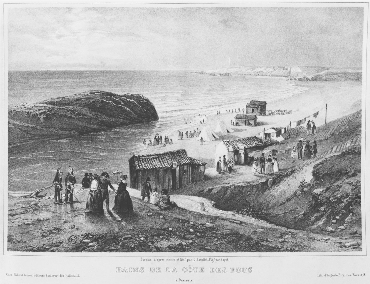 Badene i Cote des Fous i Biarritz, 1840-60 af Jean Jacottet