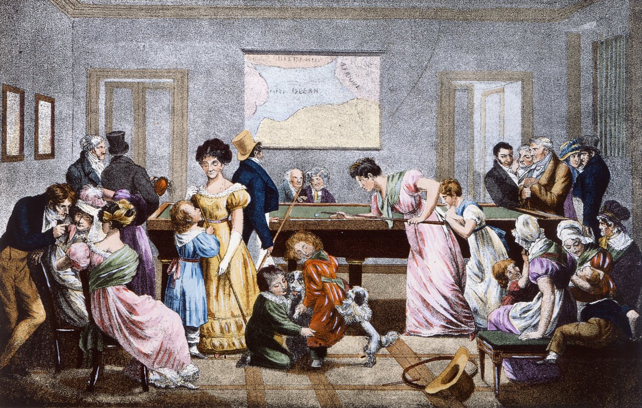 Et billardrum i det nittende århundrede, 1828 af Julien Leopold Boilly