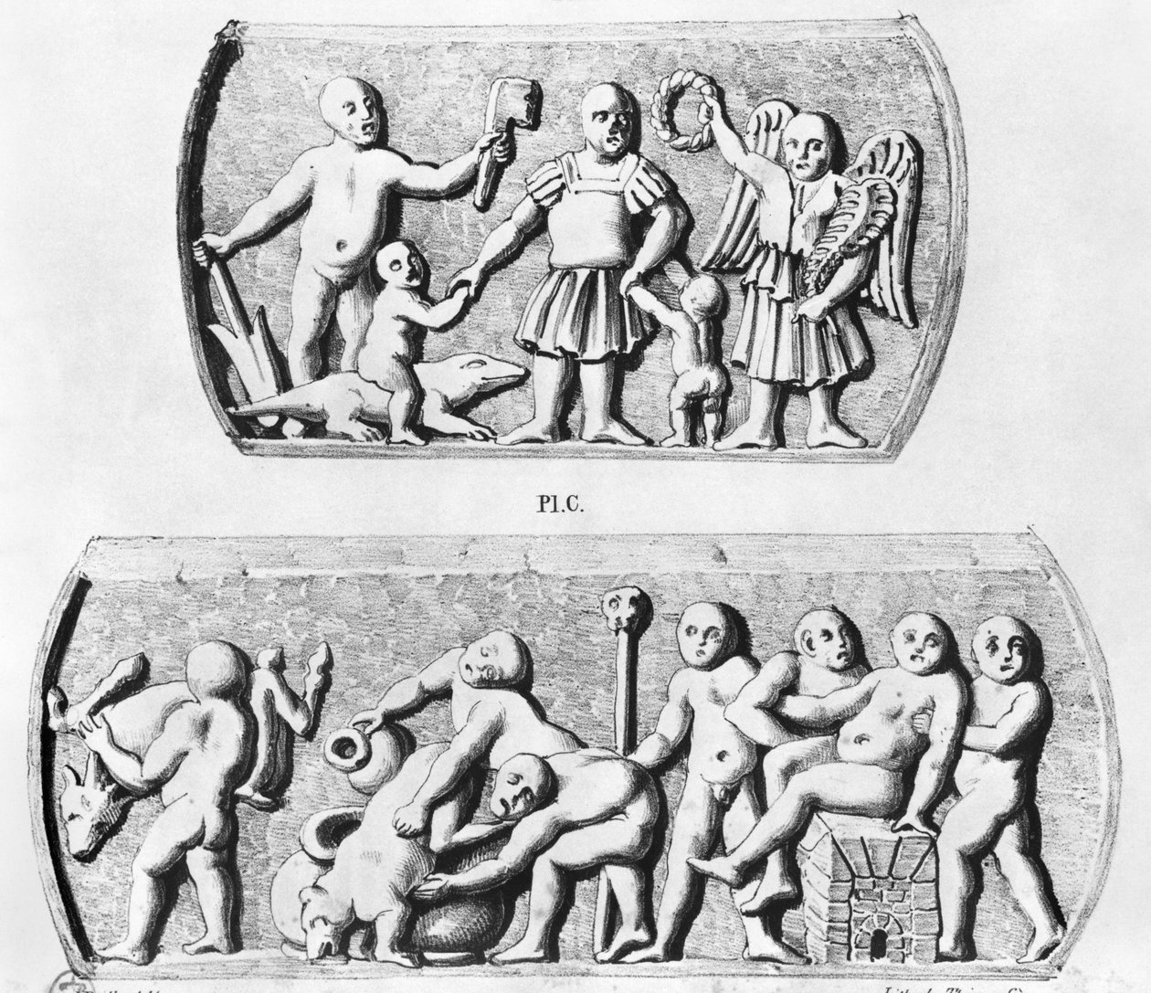 Triumph of Gnosis, kopi af gnostiske skrin, indgraveret af Thierry freres (1800-tallet) af Julien Leopold Boilly